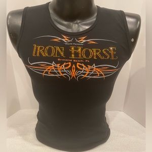 Woman’s Iron Horse Tank Top Biker Clothing. Daytona Bike Week. Ormandy Beach.